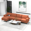 Extra Large L-shaped Sectional Sofa with Reversible Chaise and 2 USB Ports for 4-5 People by LJGDeals