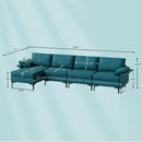Extra Large L-shaped Sectional Sofa with Reversible Chaise and 2 USB Ports for 4-5 People by LJGDeals