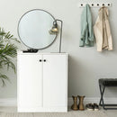 2 Door Storage Base Cabinet with 3-Tier Shelf-White by LJGDeals