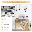 Faux Marble Console Table with Wire Baske for Hallway and Living Room-White by LJGDeals