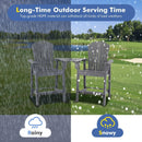 2 Pieces HDPE Tall Adirondack Chair with Middle Connecting Tray by LJGDeals