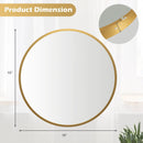 16-inch Round Wall Mirror with Aluminum Alloy Frame by LJGDeals