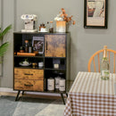 Industrial Buffet Sideboard Kitchen Cupboard with Cubbies Drawers-Rustic Brown by LJGDeals