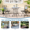 3 Pieces Patio Bistro Set Outdoor Furniture Mosaic Table Chairs by LJGDeals