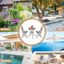 3 Pieces Patio Bistro Set with 1 Round Mosaic Table and 2 Folding Chairs by LJGDeals
