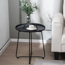Outdoor Metal Patio End Side Table Weather Resistant with Handle by LJGDeals