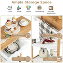 3-Tier Kitchen Island Cart Rolling Service Trolley with Bamboo Top by LJGDeals
