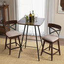 Set of 2 Wooden Swivel Bar Stools with Cushioned Seat and Open X Back by LJGDeals