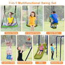 7-in-1 Stable A-shaped Outdoor Swing Set for Backyard by LJGDeals