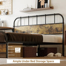 Queen Size Industrial Metal Platform Bed Frame Headboard Mattress Foundation by LJGDeals