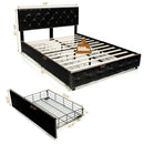 Full/Queen PU Leather Upholstered Platform Bed with 4 Drawers by LJGDeals