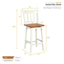 24.5 Inches Set of 2 Swivel Bar Stools with 360° Swiveling by LJGDeals