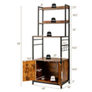 4-Tier Industrial Kitchen Bakers Rack Microwave Oven Stand-Brown by LJGDeals