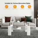 Rectangular Tempered Glass Coffee Table with Shelf by LJGDeals