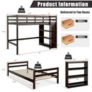 Twin Over Twin Loft Bunk Bed with Bookcase by LJGDeals