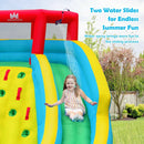 Double Side Inflatable Water Slide Park with Climbing Wall for Outdoor Without Blower by LJGDeals
