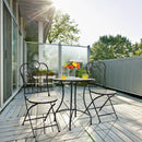 2-Pieces Mosaic Folding Bistro Chairs with Ceramic Tiles Seat by LJGDeals