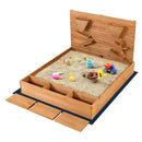 Kids Wooden Square Sandbox with Cover by LJGDeals