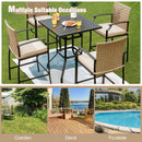 32 Inches Outdoor Steel Square Bar Table with Powder-Coated Tabletop by LJGDeals