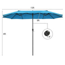 15 Feet Patio Double-Sided Umbrella with Hand-Crank System by LJGDeals