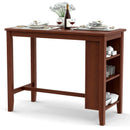 Counter Height Bar Table with 3-Tier Storage Shelves for Home Restaurant by LJGDeals