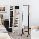 Free-Standing Jewelry Cabinet with Full-Length Mirror and Lockable Door by LJGDeals