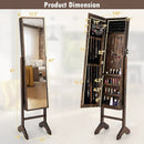 Free-Standing Jewelry Cabinet with Full-Length Mirror and Lockable Door by LJGDeals
