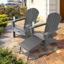 Patio HDPE Adirondack Chair with Retractable Ottoman by LJGDeals