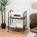 Folding Rolling Cart with Metal Frame-2-Tier by LJGDeals