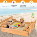 Kids Wooden Sandbox with 2 Foldable Bench Seats by LJGDeals