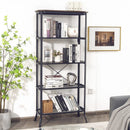 Industrial 5-Layer Bookshelf with Out-Stretched Legs-Rustic Brown by LJGDeals