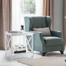 2-Tier Side Table with X-shape Design and 4 Solid Legs by LJGDeals