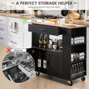 Rolling Kitchen Trolley with 3 Spice Racks Drawer and Open Shelf by LJGDeals