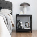 2-Tier Side Table with X-shape Design and 4 Solid Legs by LJGDeals