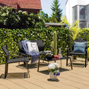 4 Pieces Patio Furniture Set with Armrest Loveseat Sofas and Glass Table Deck by LJGDeals