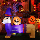 5 Feet Long Halloween Inflatable Dachshund Dog with Pumpkin by LJGDeals
