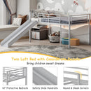 Twin Metal Loft Bed with Slide Safety Guardrails and Built-in Ladder by LJGDeals