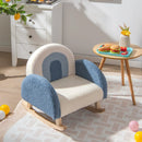 Kids Rocking Chair Children Velvet Upholstered Sofa with Solid Wood Legs by LJGDeals