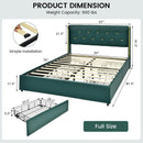 Full/Queen Size Upholstered Bed Frame with 4 Drawers-Green by LJGDeals