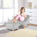Soft Velvet Upholstered Kids Sofa Chair with Ottoman by LJGDeals