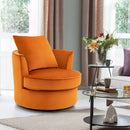 Modern 360¬∞ Swivel Barrel Chair with No Assembly Needed-Orange by LJGDeals