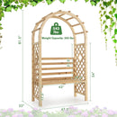 Wooden Garden Bench Arch Pergola Outdoor Arbor by LJGDeals