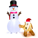 6 Feet Tall Inflatable Snowman and Dog Set Christmas Decoration with LED Lights by LJGDeals