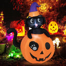 5 Feet Inflatable Halloween Pumpkin with Witch's Black Cat by LJGDeals