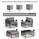 5 Pieces Patio PE Rattan Wicker Sofa Furniture Set-Gray by LJGDeals