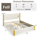Full Size/Queen Size Upholstered Bed Frame with Adjustable Headboard and 4 Drawers by LJGDeals