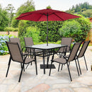 7-Piece Patio Dining Set with 6 Stackable Chairs by LJGDeals
