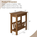 2-Tier End Table with Pull-out Tray and Solid Rubber Wood Legs by LJGDeals