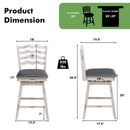 360° Swivel Bar Stools with Rubber Wood Frame and Ergonomic Backrest and Footrest by LJGDeals