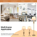 3 Piece Lamp with Set Modern Floor Lamp and 2 Table Lamps-Silver by LJGDeals